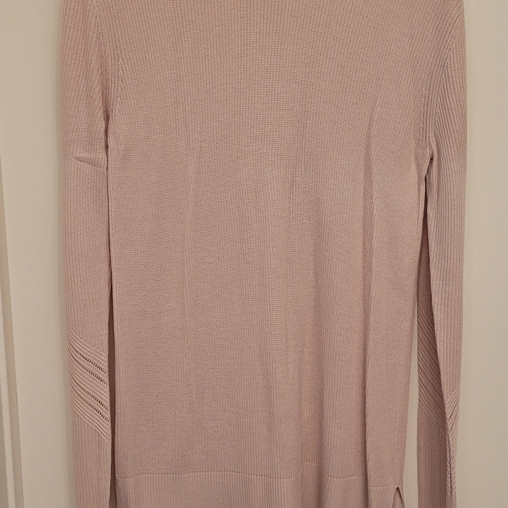 Light Blush Ribbed Long Sleeve Sweater